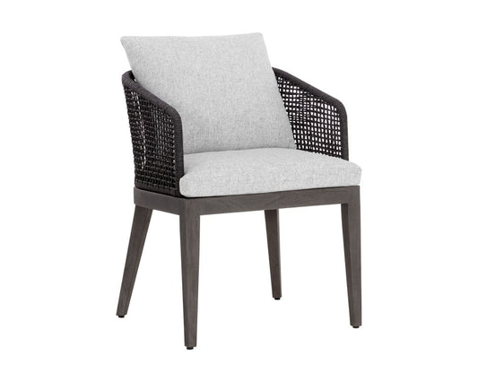 Sunpan - Capri Dining Armchair - Smoke Grey - Copacabana Marble - 109477_CLOSEOUT view 2