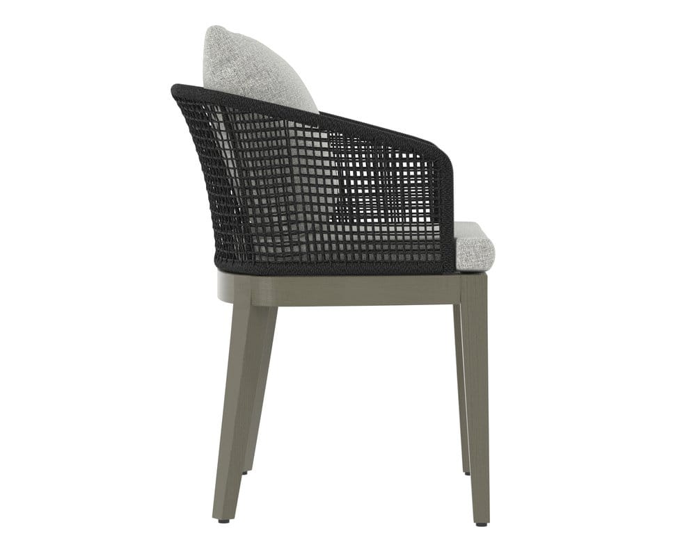 Sunpan - Capri Dining Armchair - Smoke Grey - Copacabana Marble - 109477_CLOSEOUT view 4