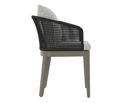 Sunpan - Capri Dining Armchair - Smoke Grey - Copacabana Marble - 109477_CLOSEOUT view 4
