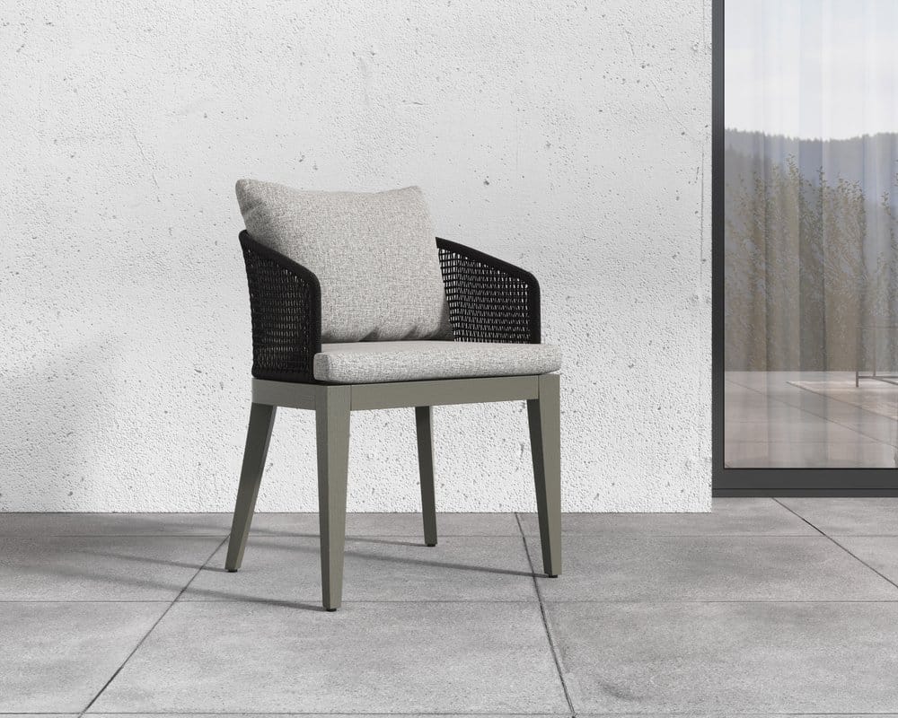 Sunpan - Capri Dining Armchair - Smoke Grey - Copacabana Marble - 109477_CLOSEOUT view 7