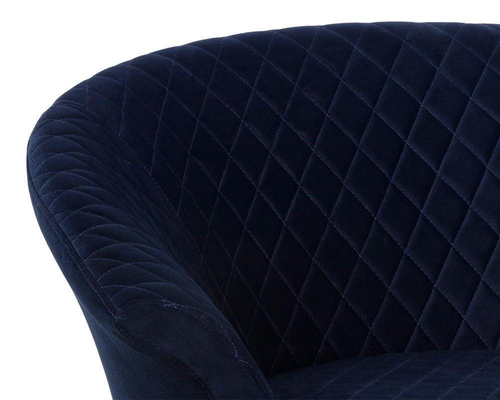 Sunpan - Ikon Carine Swivel Lounge Chair - Quilted Abbington Navy - 108045 view 6
