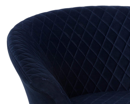 Sunpan - Ikon Carine Swivel Lounge Chair - Quilted Abbington Navy - 108045 view 6