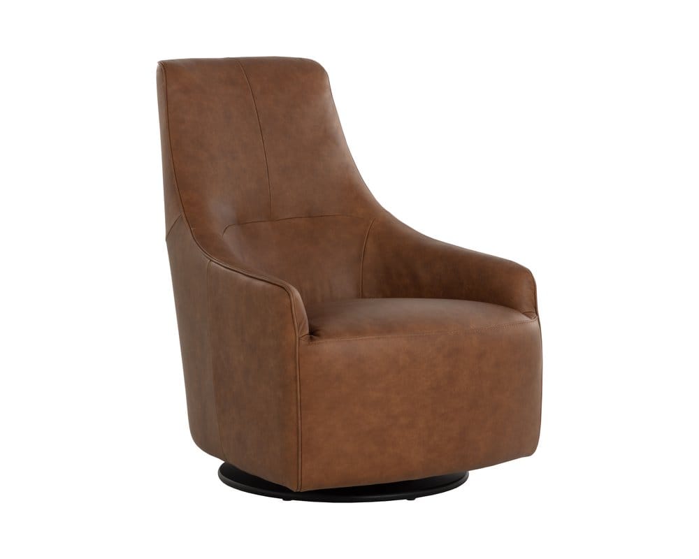 Sunpan - Carmine Swivel Lounge Chair - Cognac Leather - 111264 view 1