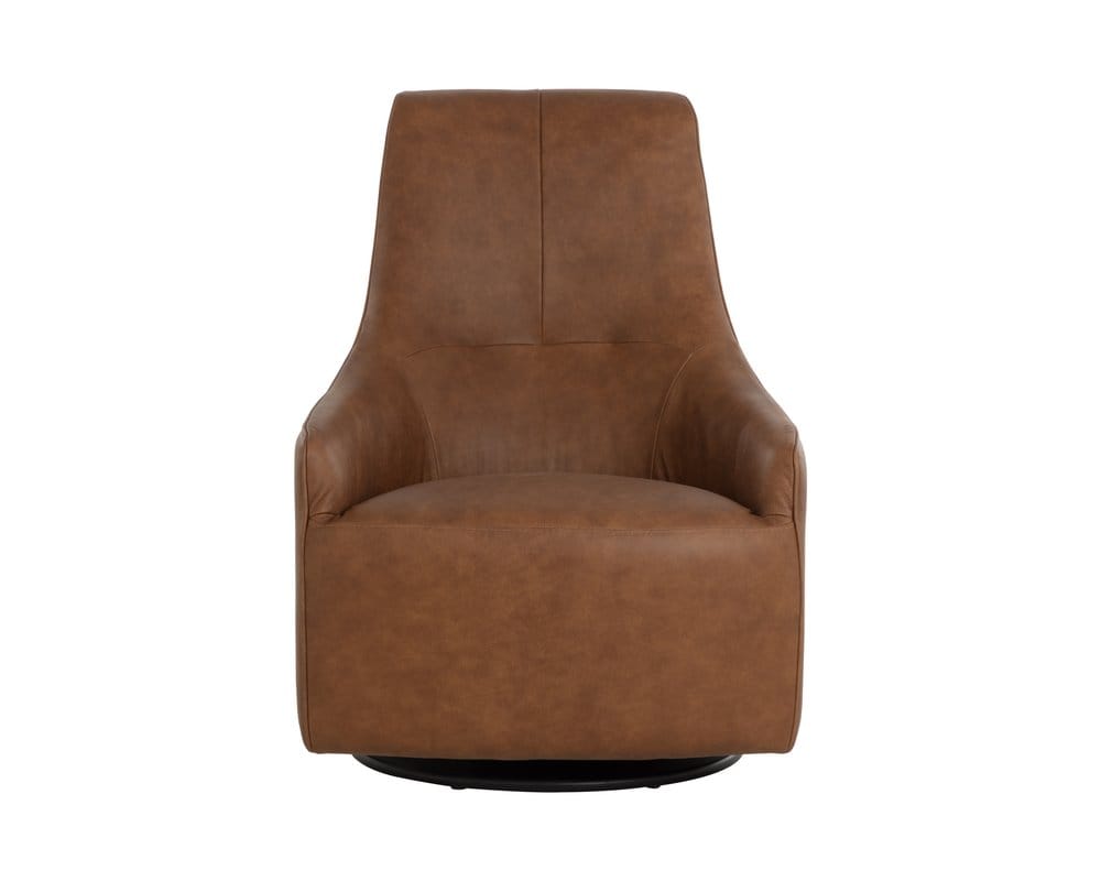 Sunpan - Carmine Swivel Lounge Chair - Cognac Leather - 111264 view 2