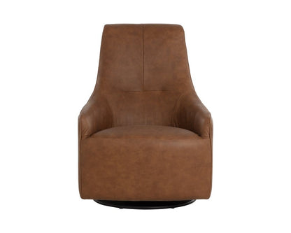 Sunpan - Carmine Swivel Lounge Chair - Cognac Leather - 111264 view 2