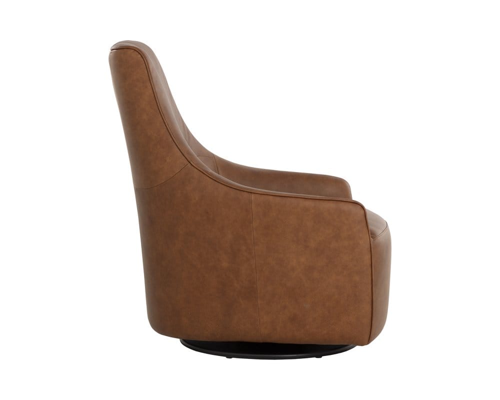 Sunpan - Carmine Swivel Lounge Chair - Cognac Leather - 111264 view 3