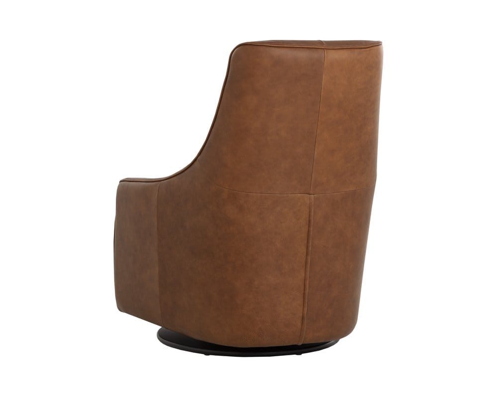 Sunpan - Carmine Swivel Lounge Chair - Cognac Leather - 111264 view 4