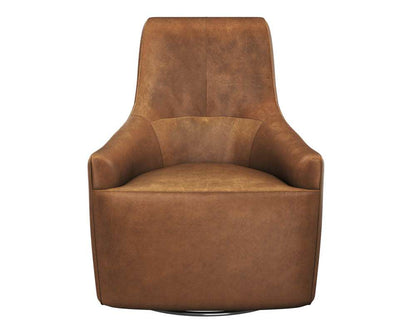 Sunpan - Carmine Swivel Lounge Chair - Cognac Leather - 111264 veiw 2