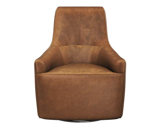 Sunpan - Carmine Swivel Lounge Chair - Cognac Leather - 111264 veiw 2