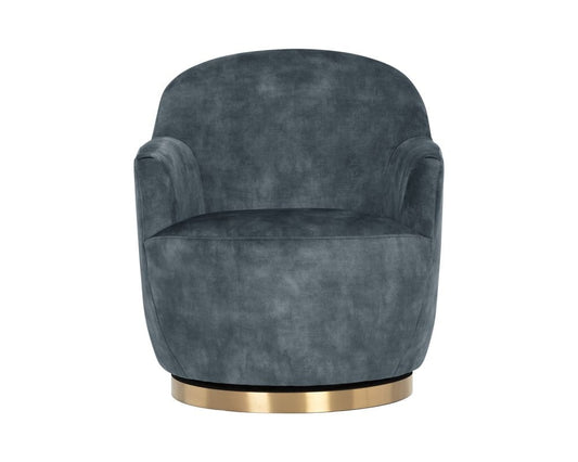 Sunpan - Casey Swivel Lounge Chair - Nono Petrol - 106595 view 2