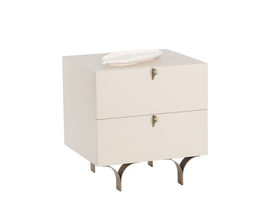 Sunpan - Celine Nightstand Small - Cream - 105397 view 2
