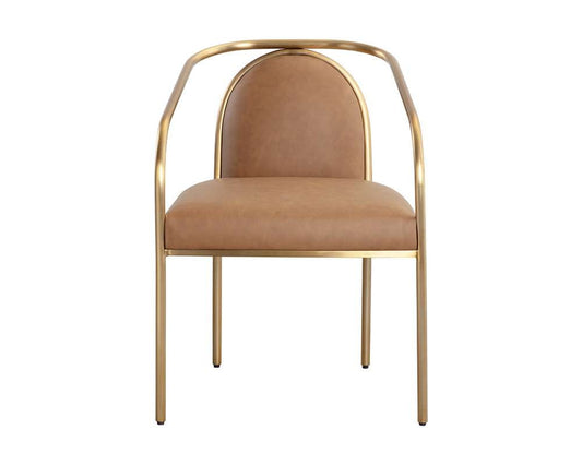 Sunpan - Ikon Cicero Dining Armchair - Milliken Cognac - 111237 veiw 2