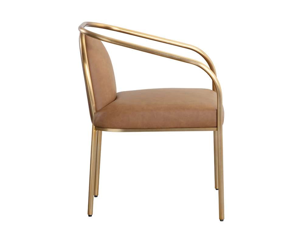 Sunpan - Ikon Cicero Dining Armchair - Milliken Cognac - 111237 veiw 3