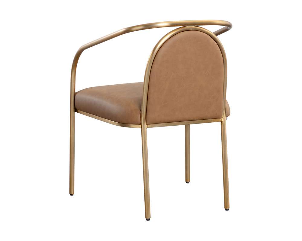 Sunpan - Ikon Cicero Dining Armchair - Milliken Cognac - 111237 veiw 4