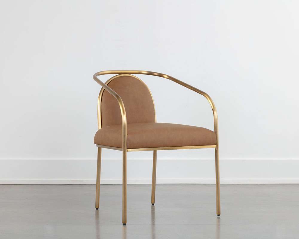 Sunpan - Ikon Cicero Dining Armchair - Milliken Cognac - 111237 veiw 5