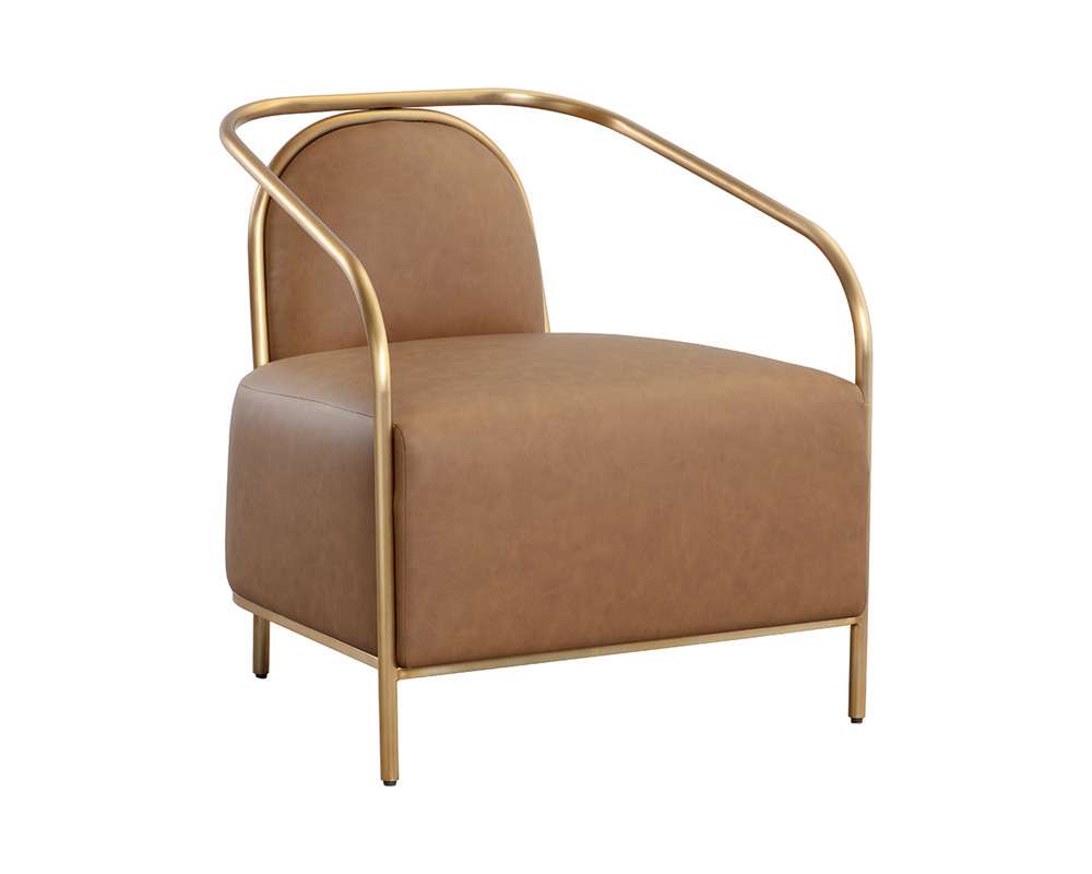 Sunpan - Ikon Cicero Lounge Chair - Milliken Cognac - 111329 veiw 1