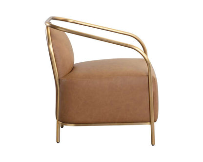 Sunpan - Ikon Cicero Lounge Chair - Milliken Cognac - 111329 veiw 3