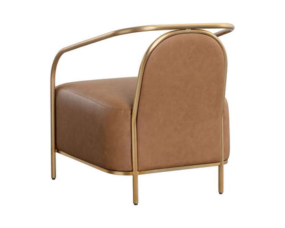 Sunpan - Ikon Cicero Lounge Chair - Milliken Cognac - 111329 veiw 4