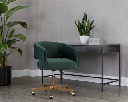 Sunpan - Claren Office Chair - Deep Green Sky - 107851 view 5