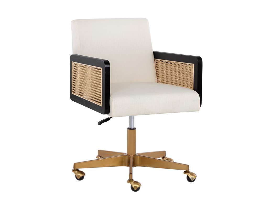 Sunpan - Claudette Office Chair - Linoso Ivory - 108839 veiw 1