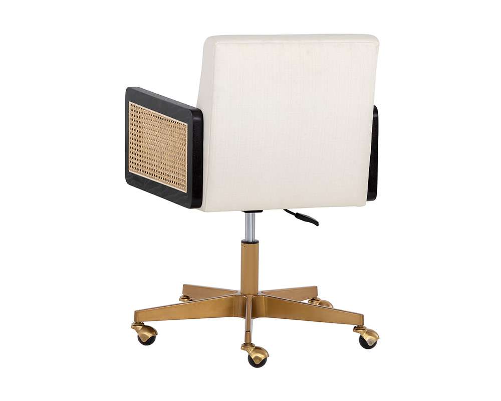 Sunpan - Claudette Office Chair - Linoso Ivory - 108839 veiw 4