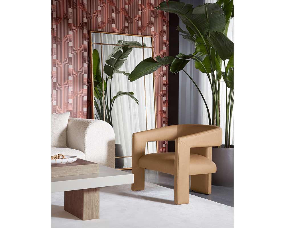 Sunpan - Westport Cobourg Lounge Chair - Ludlow Sesame Leather - 111587 veiw 5