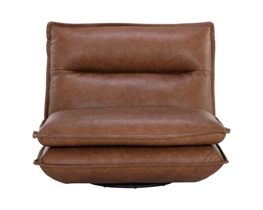 Sunpan - Colson Swivel Armless Chair - Cognac Leather - 111479 view 2