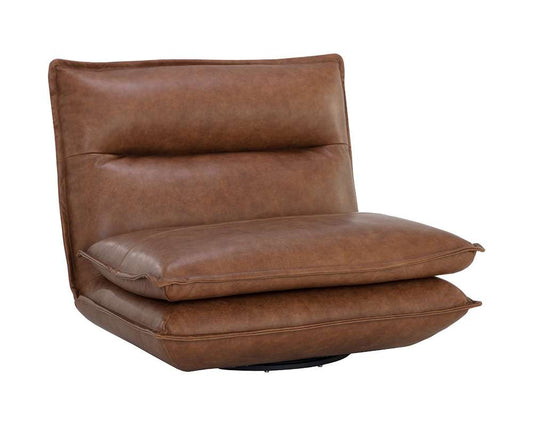 Sunpan - Colson Swivel Armless Chair - Cognac Leather - 111479 veiw 1