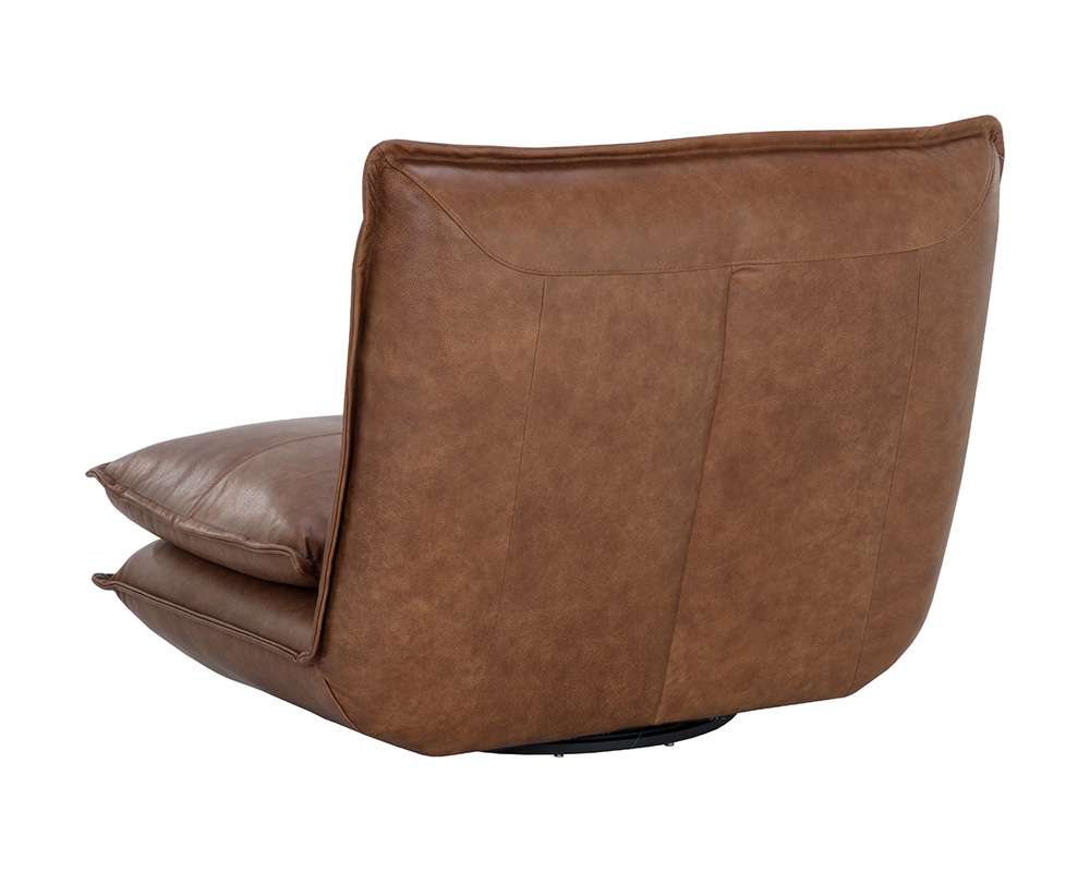 Sunpan - Colson Swivel Armless Chair - Cognac Leather - 111479 veiw 4