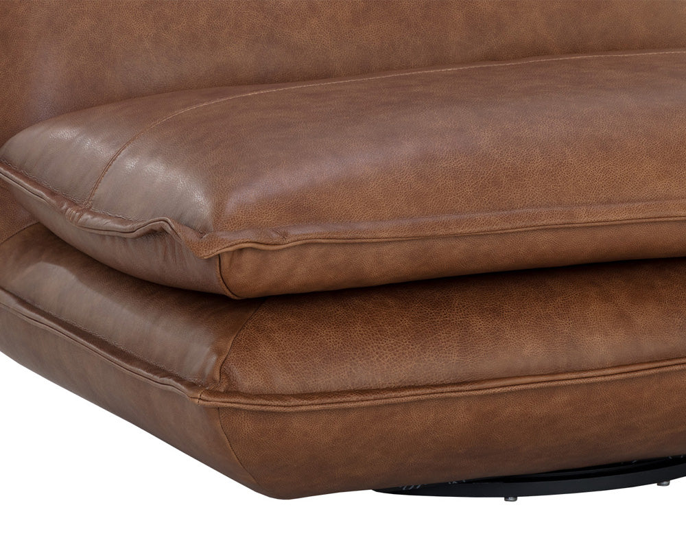Sunpan - Colson Swivel Armless Chair - Cognac Leather - 111479 view 5