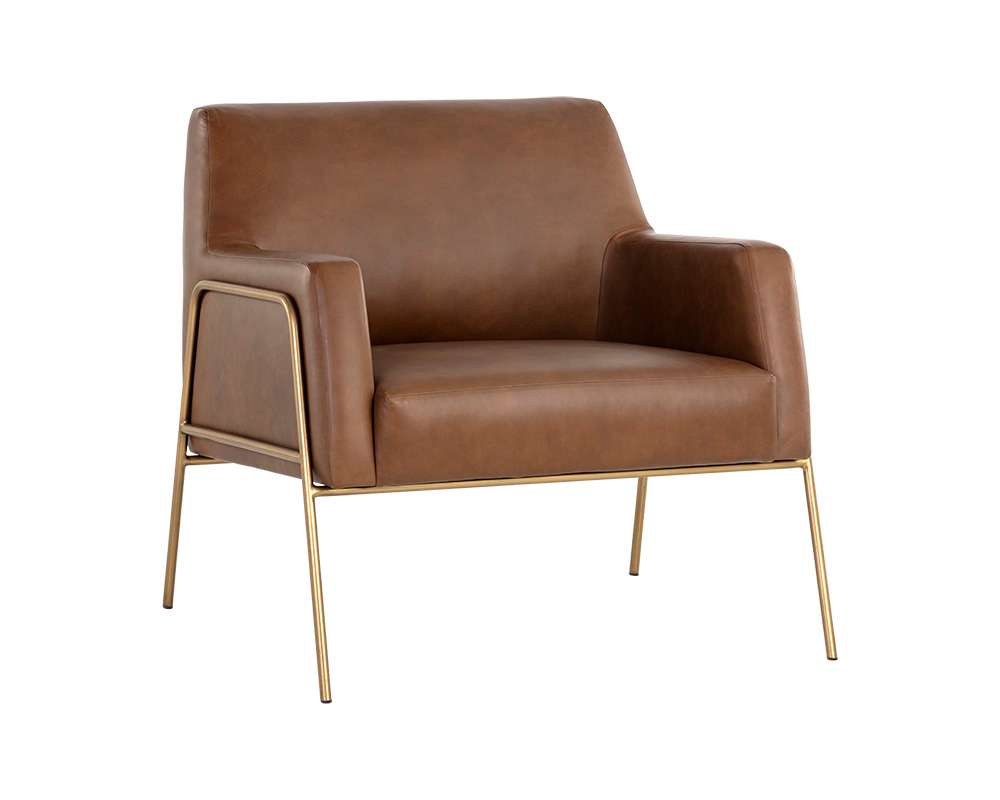 Sunpan - MIXT Cybil Lounge Chair - Vintage Caramel Leather - 106457_CLOSEOUT veiw 1