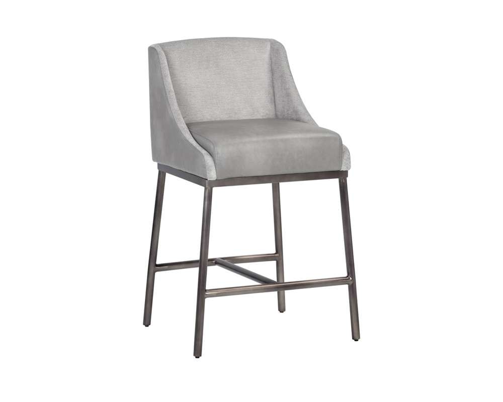 Sunpan - Ikon Dalary Counter Stool - Bravo Metal / Polo Club Stone - 106032 veiw 1
