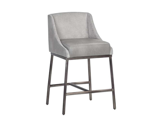 Sunpan - Ikon Dalary Counter Stool - Bravo Metal / Polo Club Stone - 106032 veiw 1