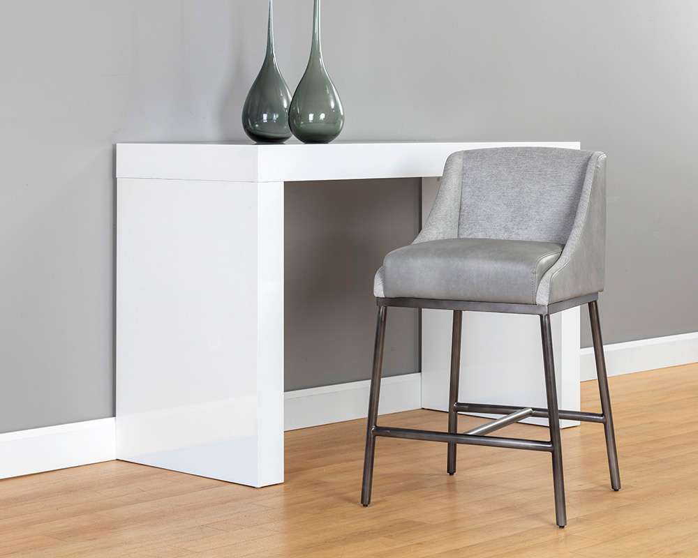 Sunpan - Ikon Dalary Counter Stool - Bravo Metal / Polo Club Stone - 106032 veiw 4