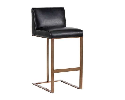 Sunpan - Ikon Dean Barstool - Antique Brass - Cantina Black - 103798 veiw 1