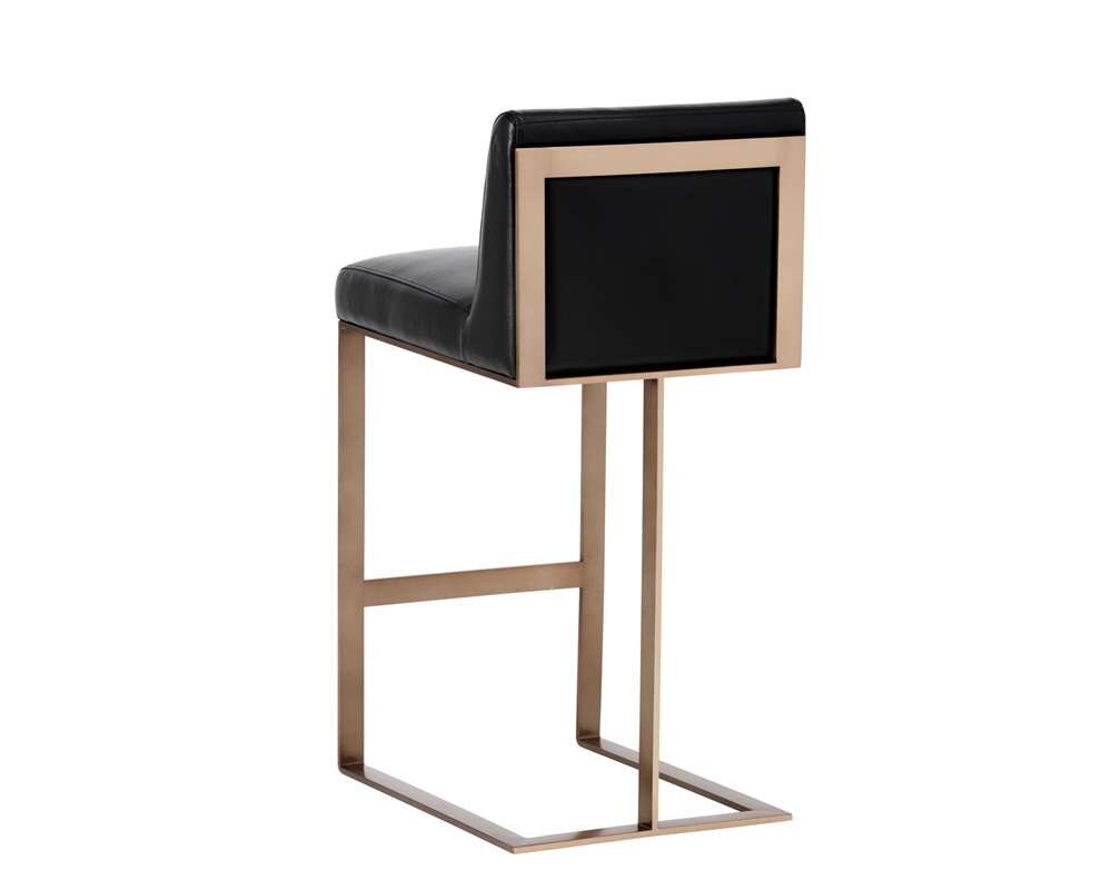 Sunpan - Ikon Dean Barstool - Antique Brass - Cantina Black - 103798 veiw 2