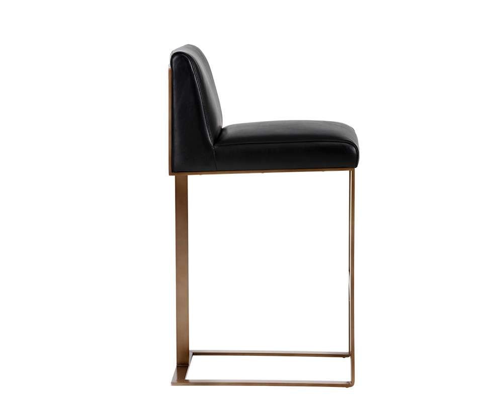 Sunpan - Ikon Dean Barstool - Antique Brass - Cantina Black - 103798 veiw 3