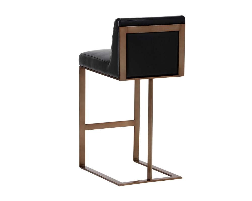 Sunpan - Ikon Dean Barstool - Antique Brass - Cantina Black - 103798 veiw 4