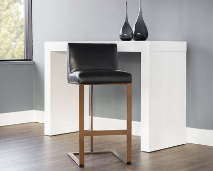 Sunpan - Ikon Dean Barstool - Antique Brass - Cantina Black - 103798 veiw 5