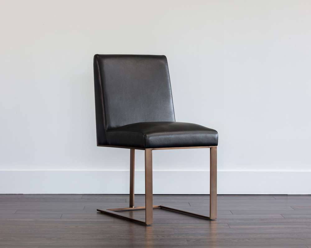 Sunpan - Ikon Dean Dining Chair - Antique Brass - Cantina Black - 103775 veiw 4