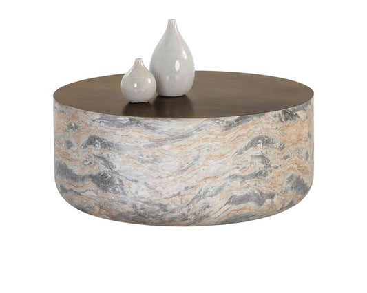 Sunpan - Solterra Diaz Coffee Table - Marble Look - Antique Brass - 107198 veiw 1