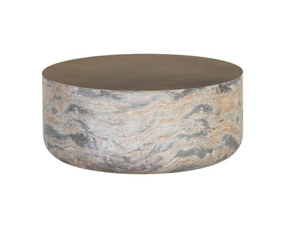 Sunpan - Solterra Diaz Coffee Table - Marble Look - Antique Brass - 107198 veiw 2