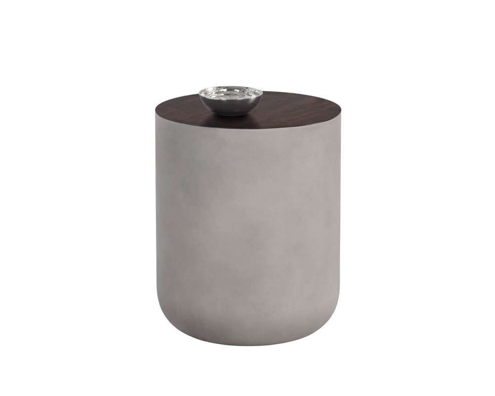 Sunpan - Solterra Diaz End Table - Grey - Wood Grain Brown - 107197 veiw 1