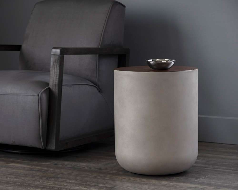 Sunpan - Solterra Diaz End Table - Grey - Wood Grain Brown - 107197 veiw 4