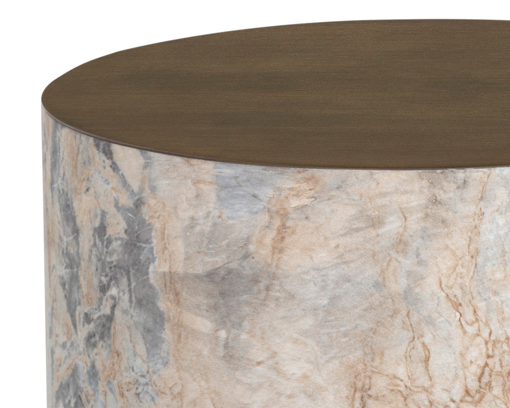 Sunpan - Solterra Diaz End Table - Marble Look - Antique Brass - 107199 view 5