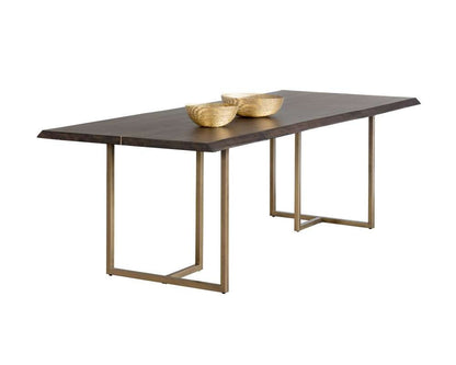 Sunpan - MIXT Donnelly Dining Table - Antique Brass - Dark Mango - 95in - 103315 veiw 1
