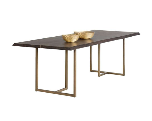 Sunpan - MIXT Donnelly Dining Table - Antique Brass - Dark Mango - 95in - 103315 veiw 1