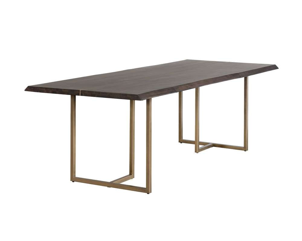 Sunpan - MIXT Donnelly Dining Table - Antique Brass - Dark Mango - 95in - 103315 veiw 2