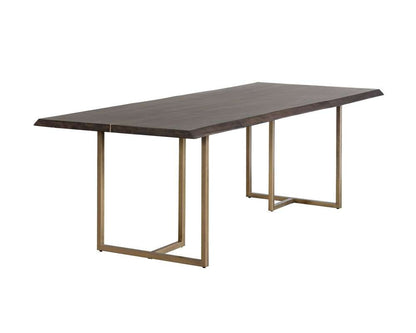 Sunpan - MIXT Donnelly Dining Table - Antique Brass - Dark Mango - 95in - 103315 veiw 2