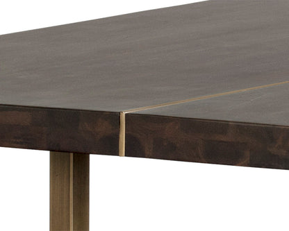 Sunpan - MIXT Donnelly Dining Table - Antique Brass - Dark Mango - 95in - 103315 view 4